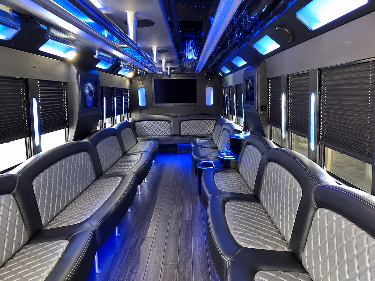 Pembroke Pines Birthday, Sweet 16, & Quinceañera Transportation party bus interior