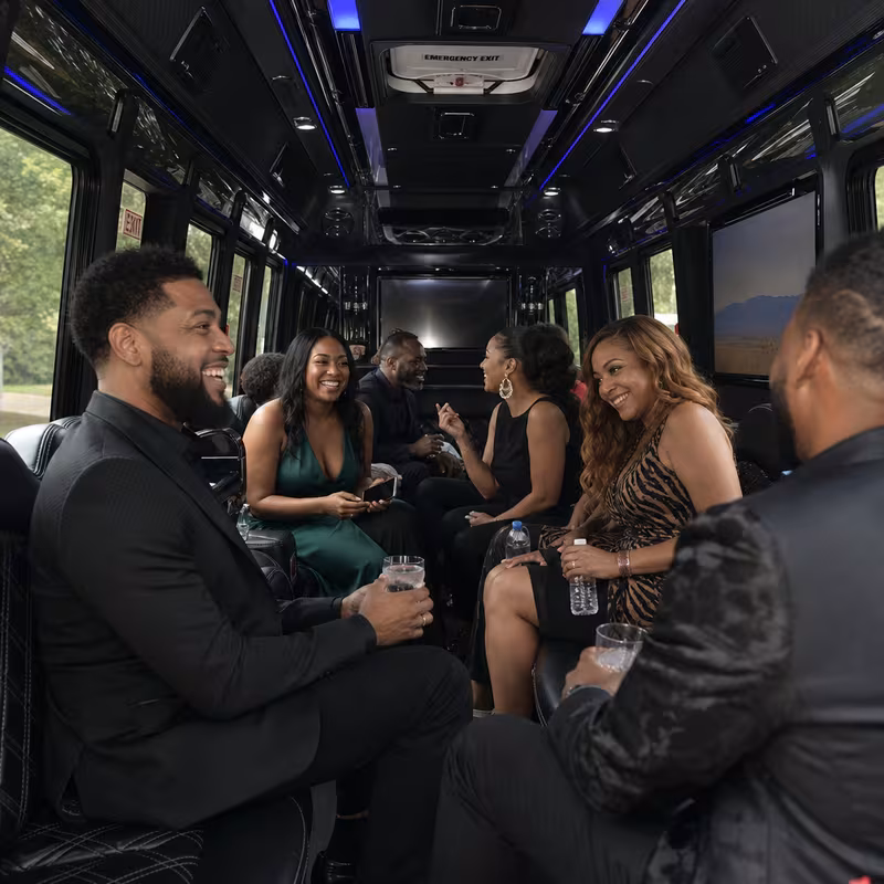 Black Mercedes Sprinter van staged for an Pembroke Pines Private Event Transportation group