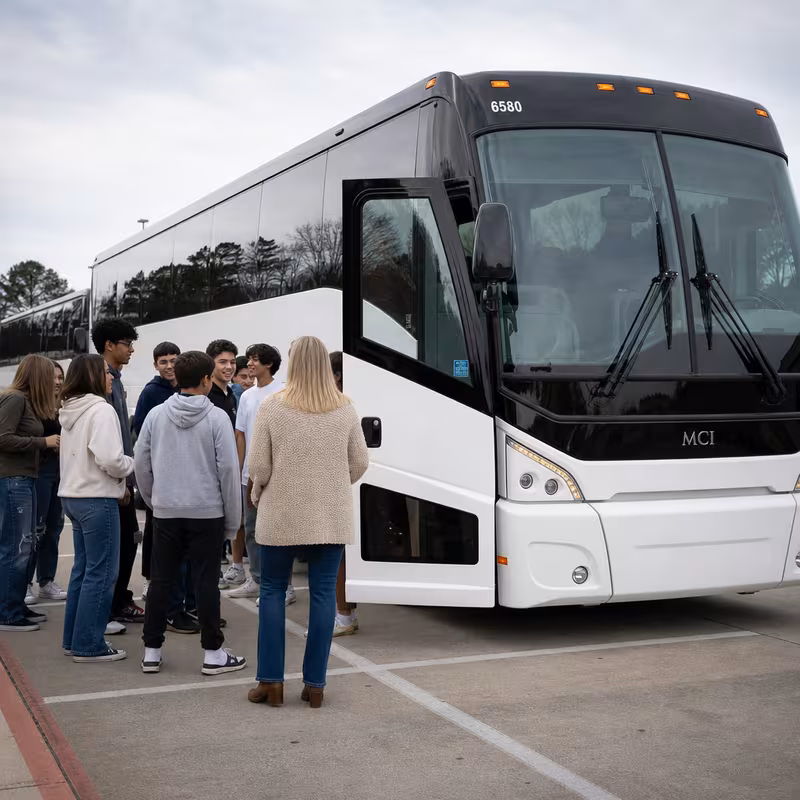 Black Mercedes Sprinter van staged for an Pembroke Pines School Transportation group