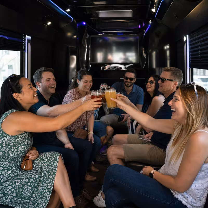 Black Mercedes Sprinter van staged for an Pembroke Pines Winery & Brewery Tour Transportation group
